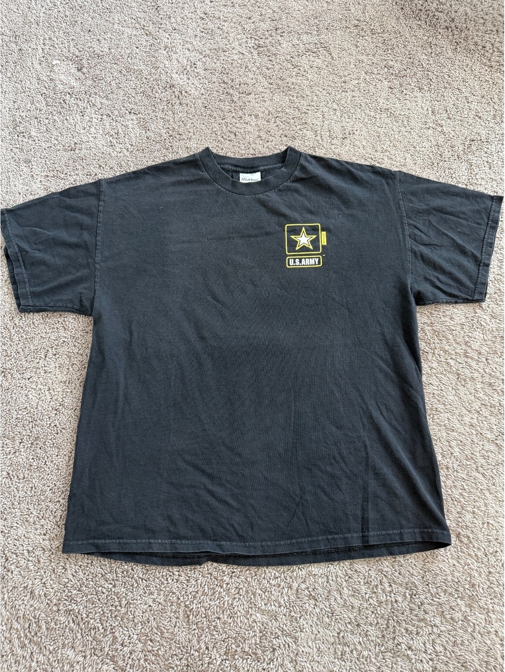 Vintage 90s Murina U.S. Army Star Logo Black Graphic T-Shirt
